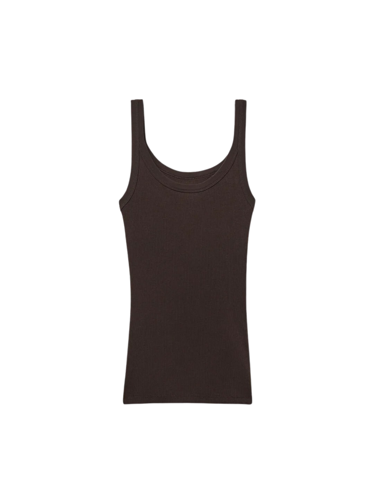 Regata Canelada Estilo Remador Em Algodão Supima - Marrom