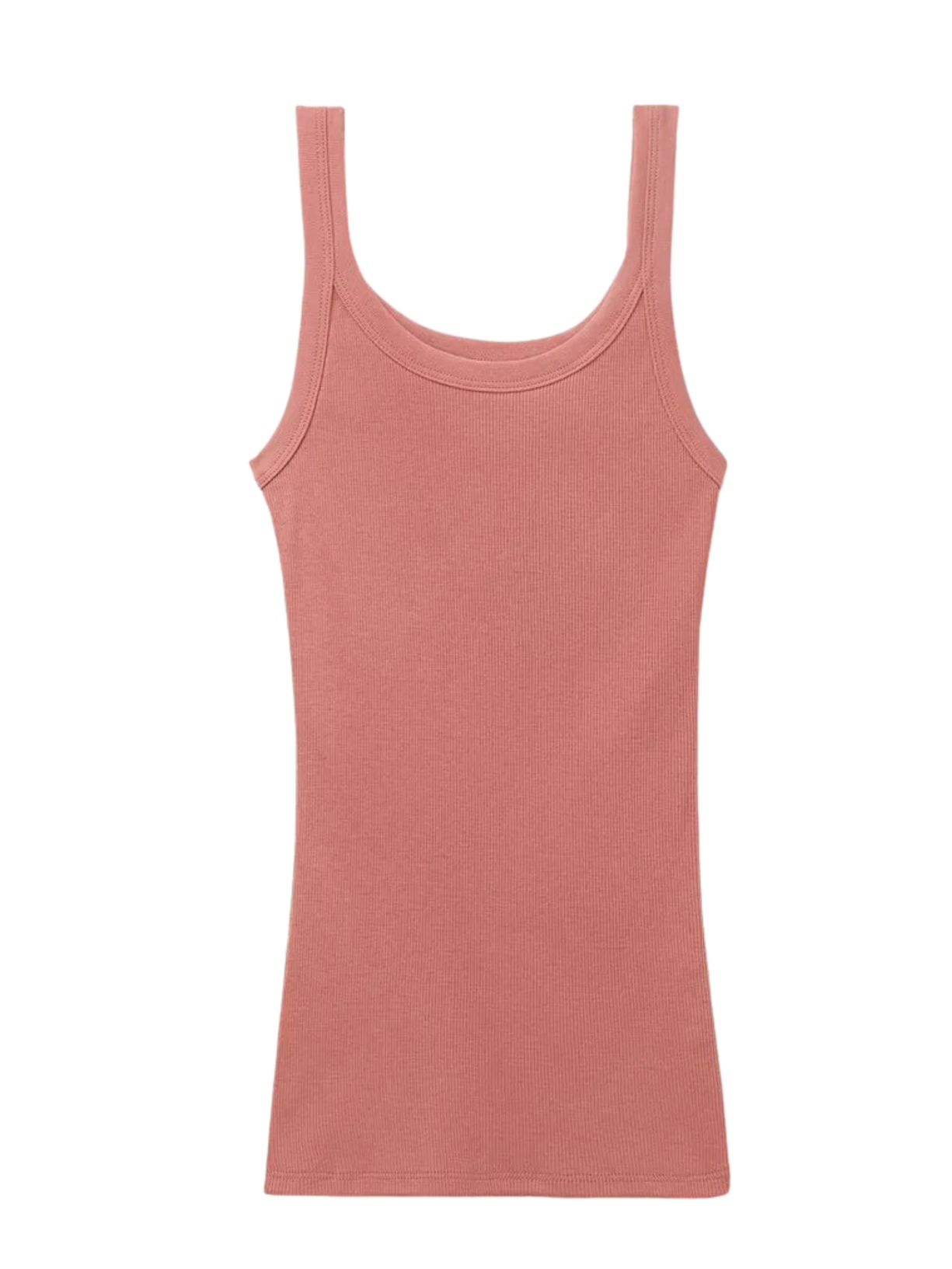 Regata Canelada Estilo Remador Em Algodão Supima - Rosa