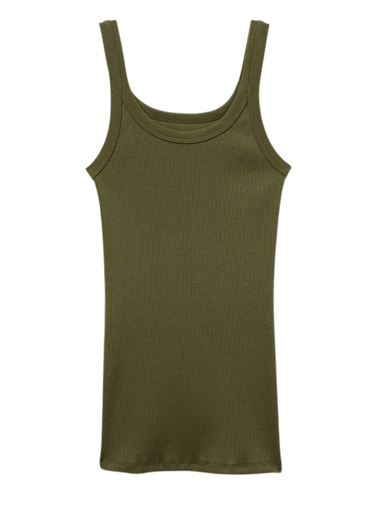 Regata Canelada Estilo Remador Em Algodão Supima - Verde