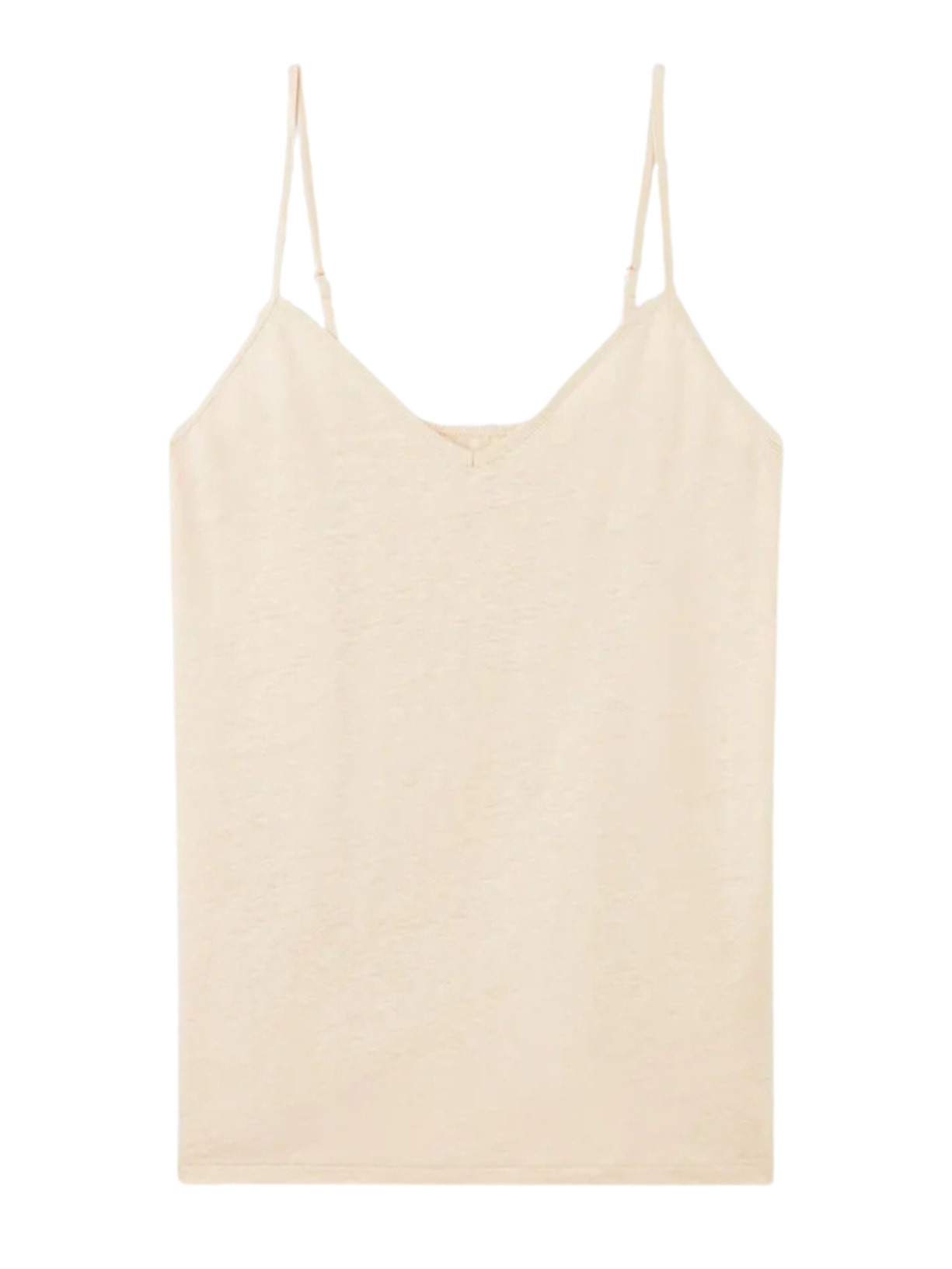 Regata Com Decote Em v Em Linho - Bege