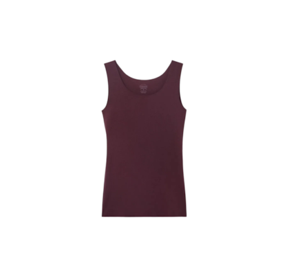 Regata Com Decote Redondo e Sem Costura Em Algodão - Bordô