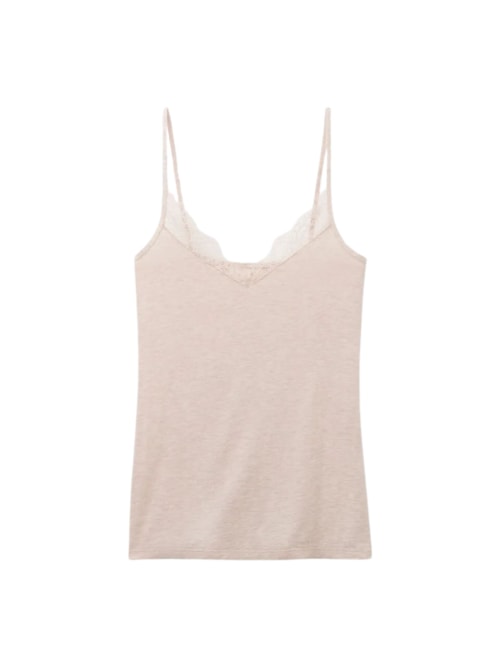 Regata Com Renda Em Modal Ultralight Com Cashmere - Bege