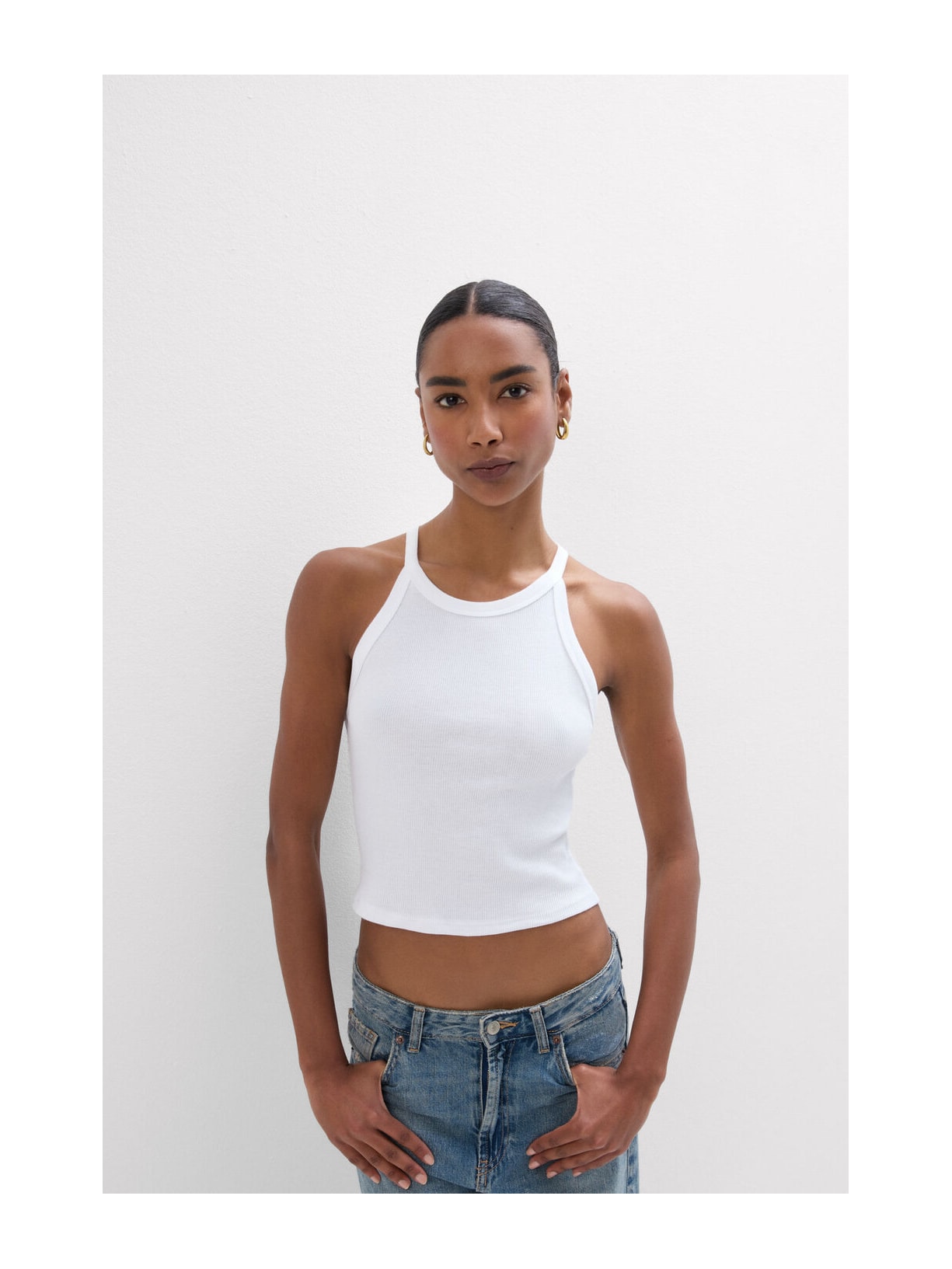 Regata Cropped Canelada Em Algodão Supima Branco Intimissimi