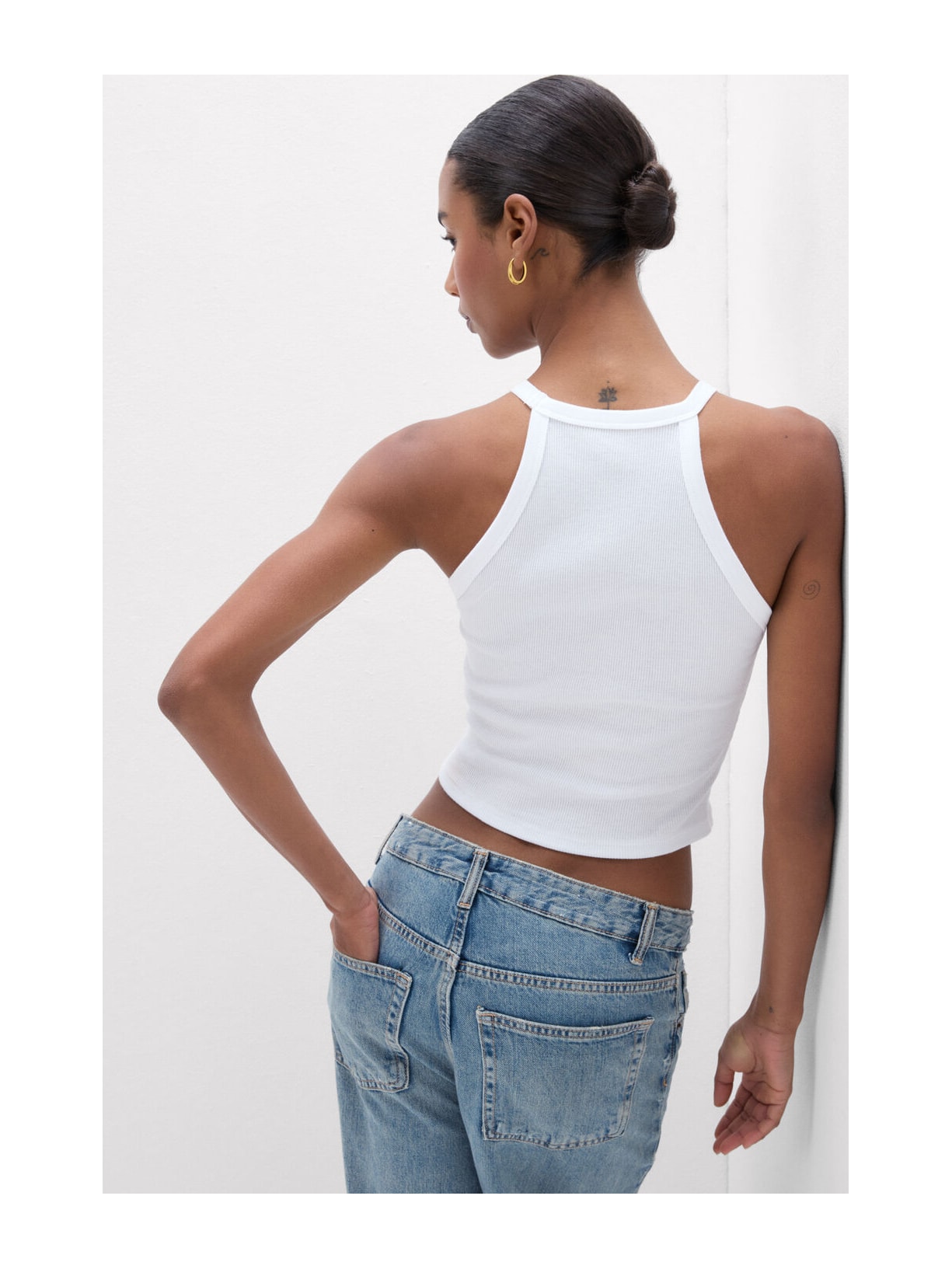 Regata Cropped Canelada Em Algodão Supima Branco Intimissimi