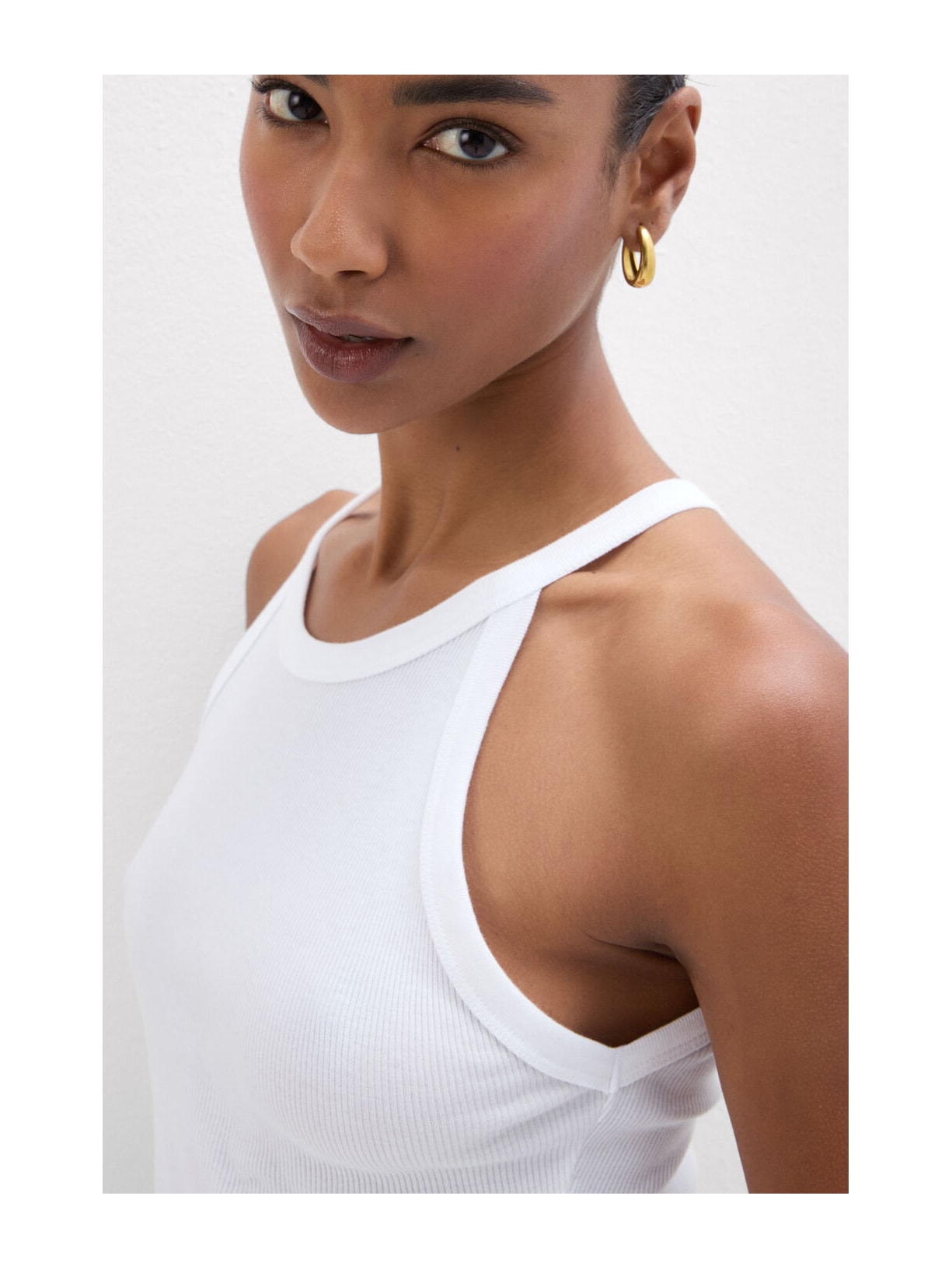 Regata Cropped Canelada Em Algodão Supima Branco Intimissimi