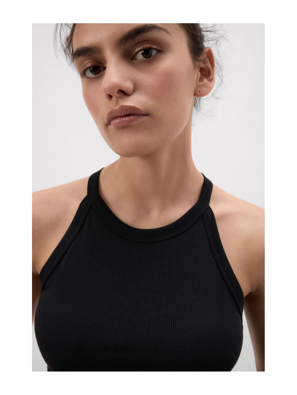 Regata Cropped Canelada Em Algodão Supima Preto Intimissimi