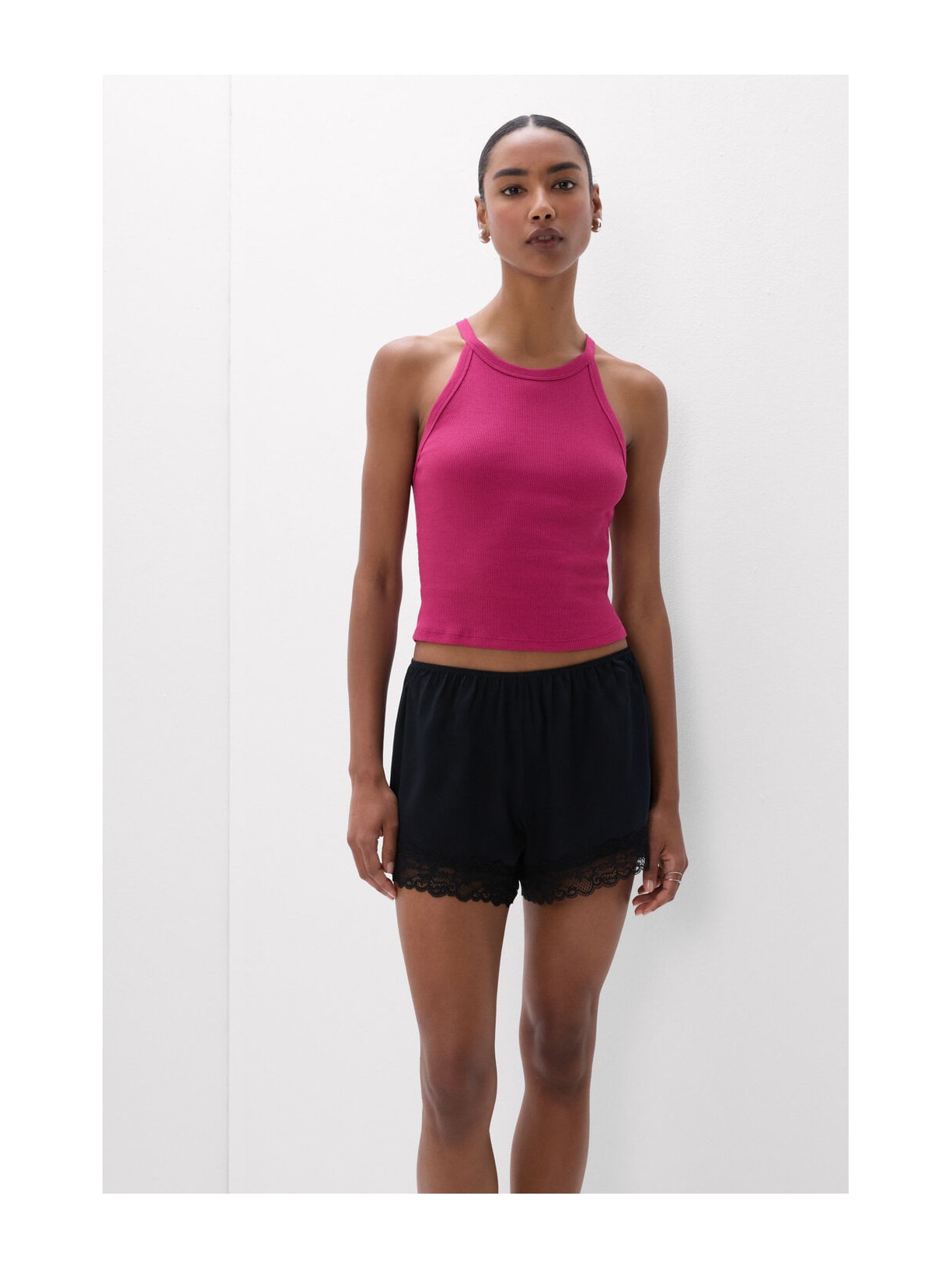 Regata Cropped Canelada Em Algodão Supima Rosa Intimissimi