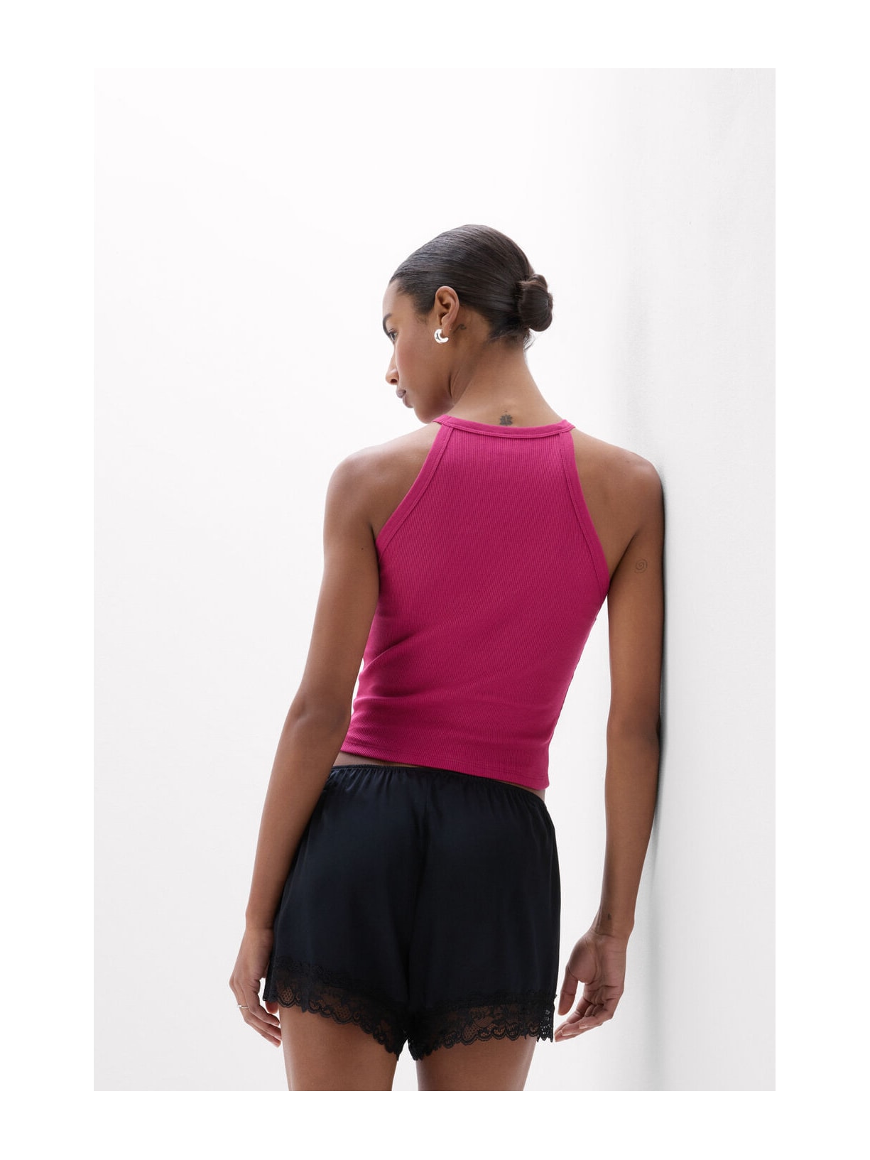 Regata Cropped Canelada Em Algodão Supima Rosa Intimissimi