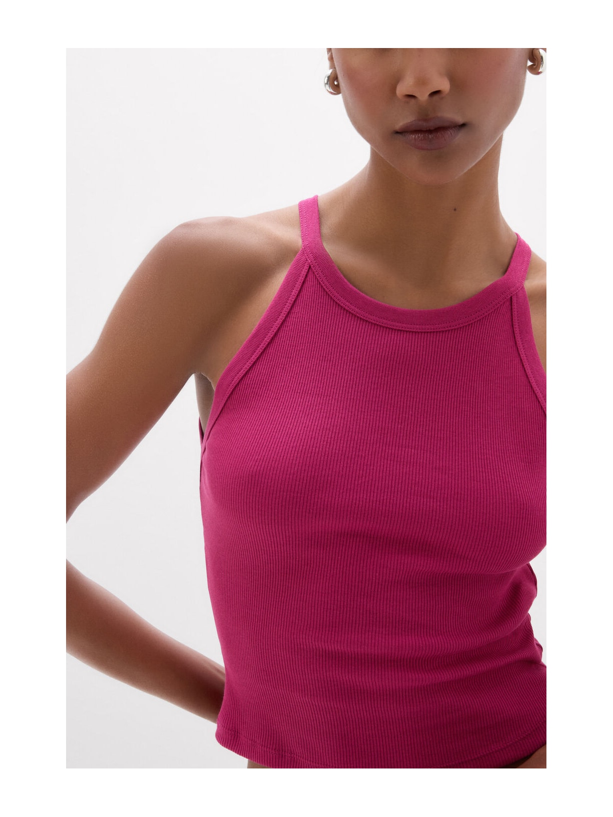 Regata Cropped Canelada Em Algodão Supima Rosa Intimissimi