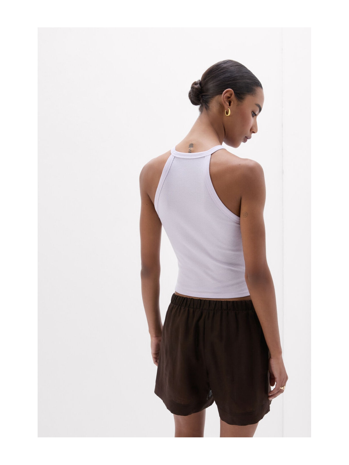 Regata Cropped Canelada Em Algodão Supima Roxo Intimissimi