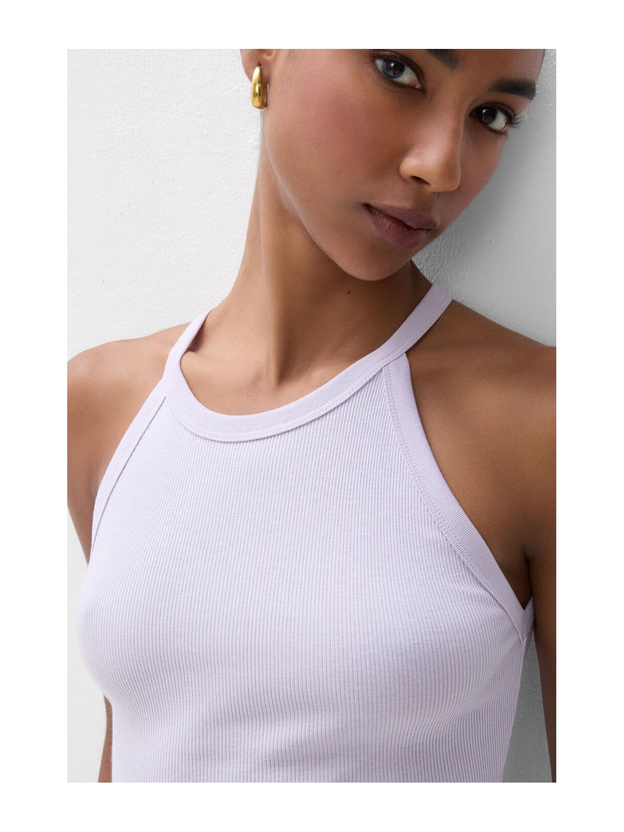 Regata Cropped Canelada Em Algodão Supima Roxo Intimissimi