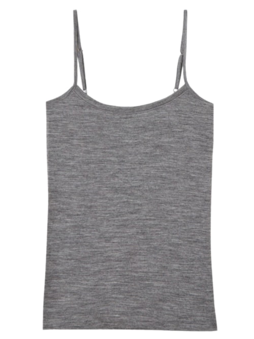 Regata De Alças Finas Wool & Cotton - Cinza