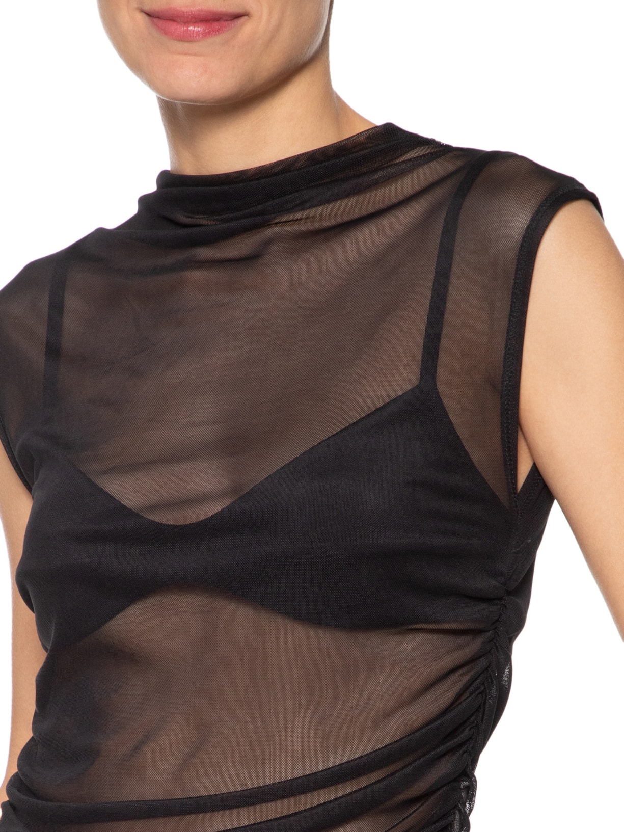 Regata De Tule De Franzidos Preto Animale Jeans