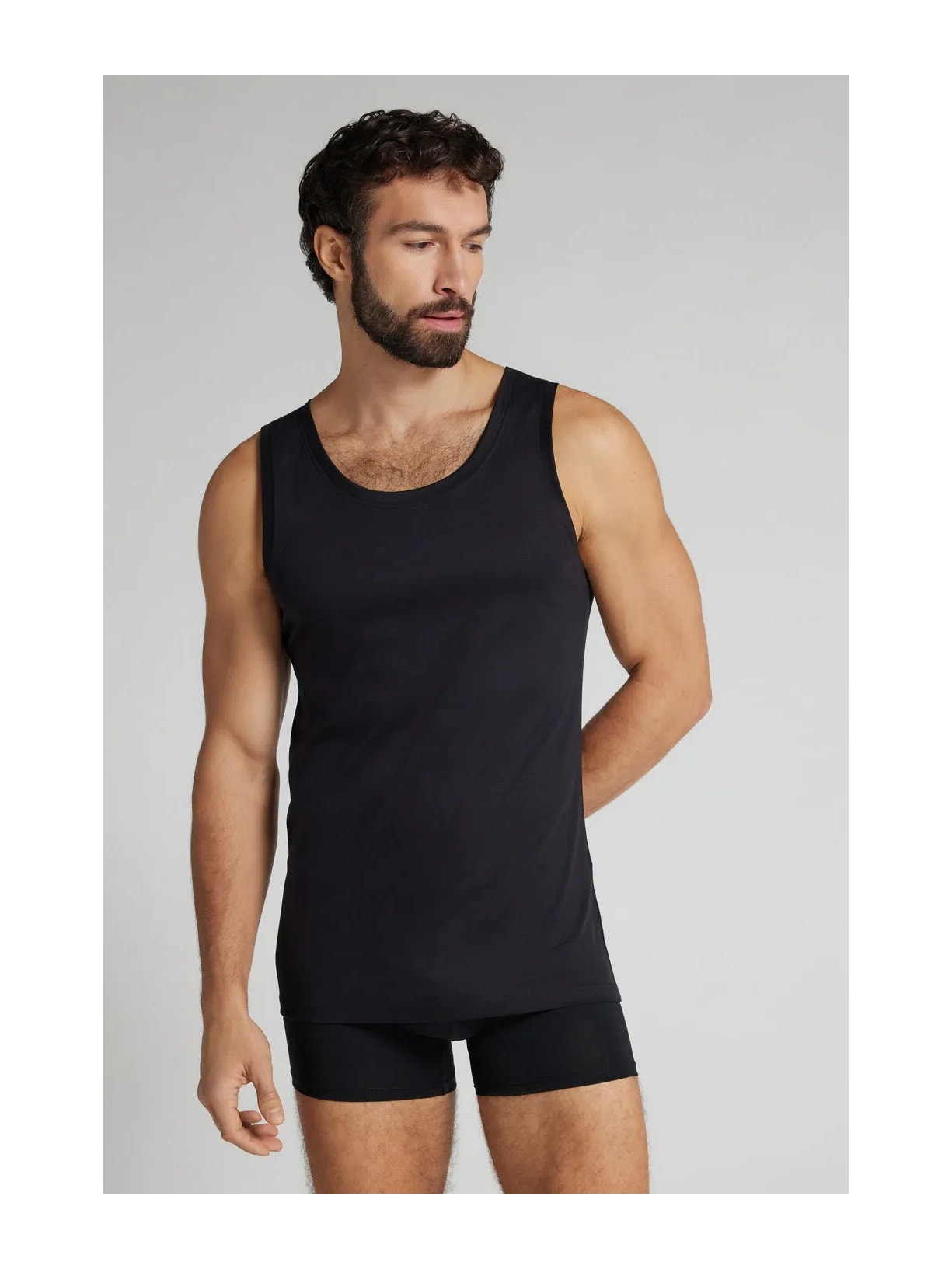 Regata Em Algodão Premium Preto Intimissimi