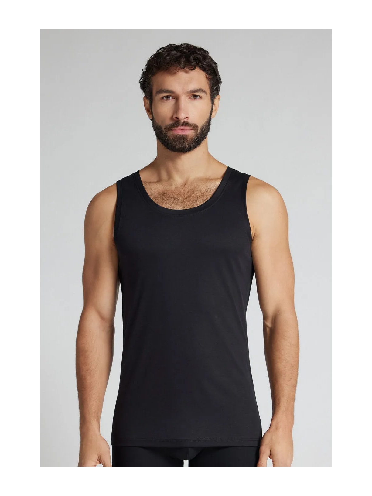 Regata Em Algodão Premium Preto Intimissimi