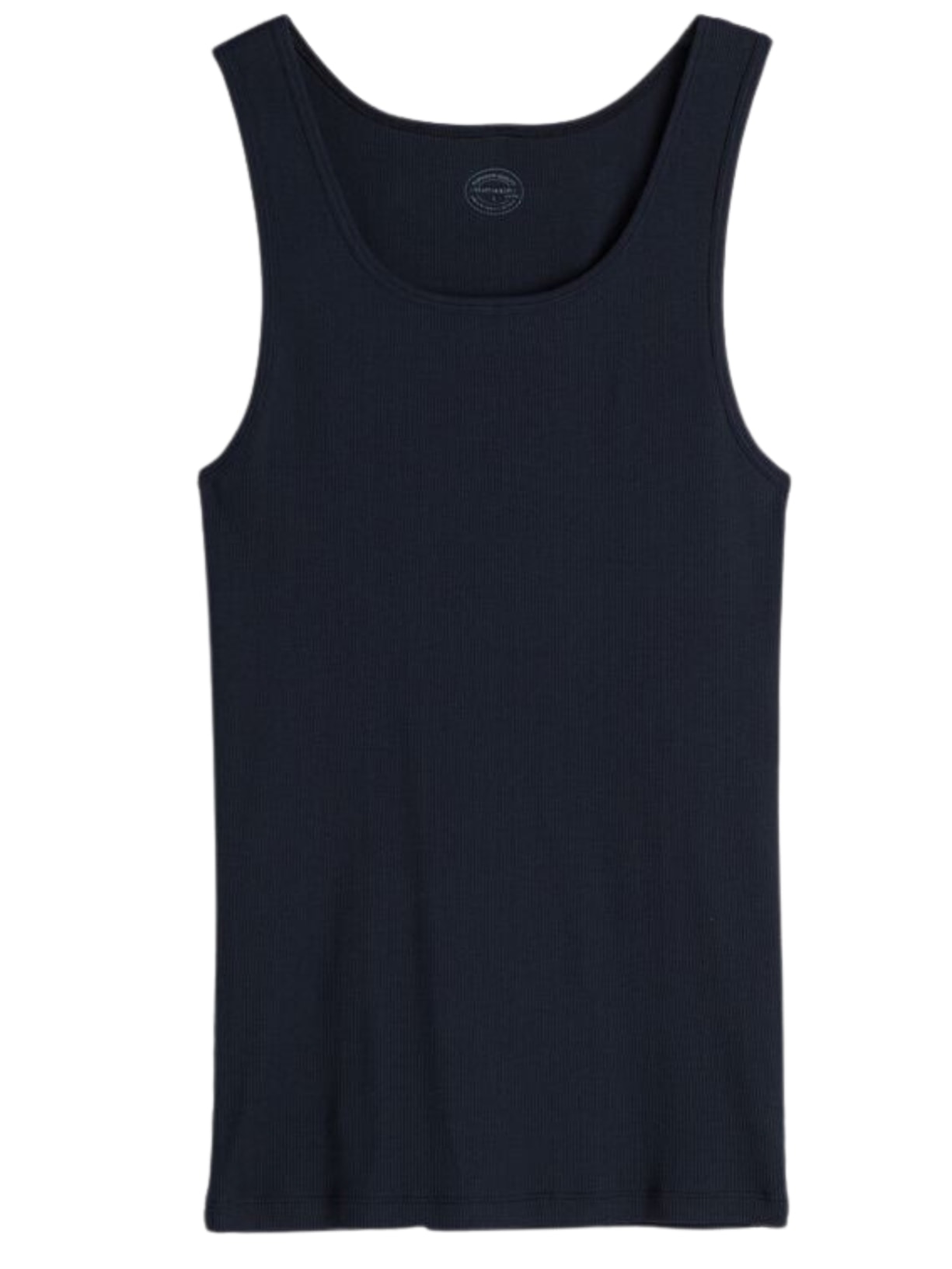 Regata Em Algodão Supima Canelado - Azul