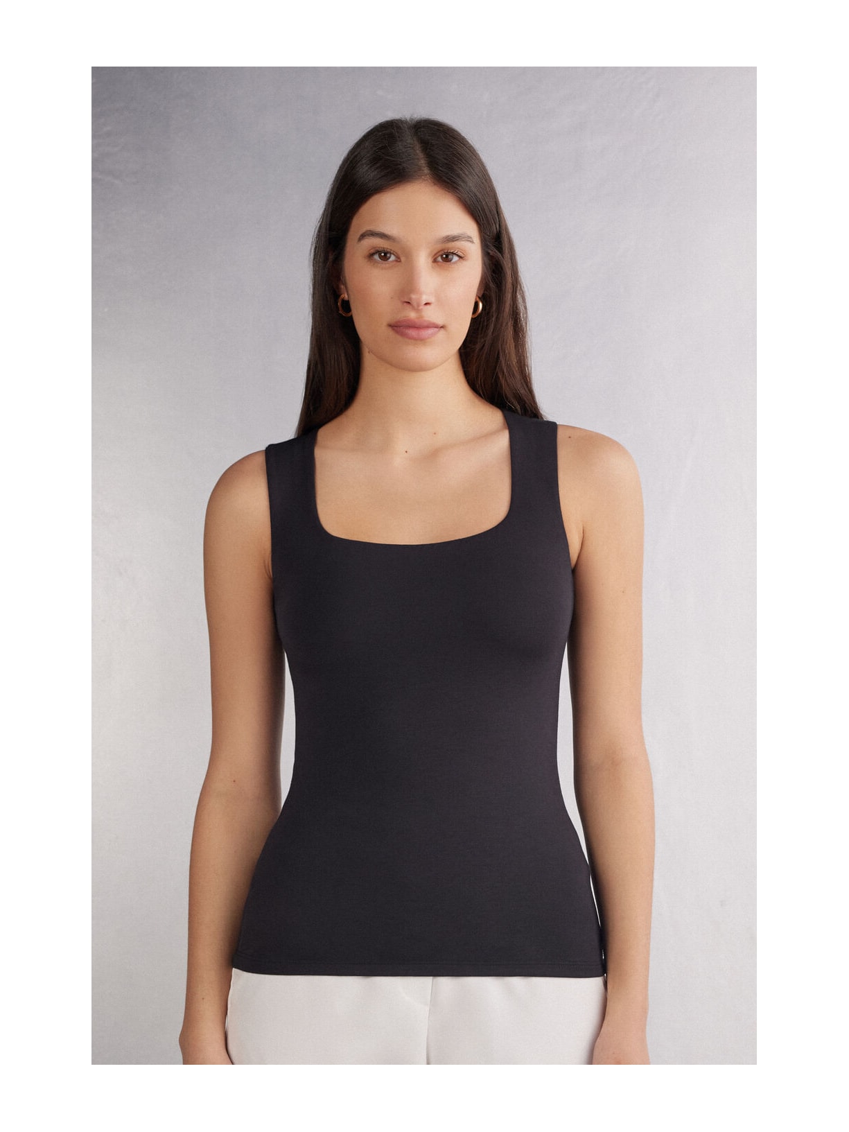 Regata Em Fresh Bamboo Preto Intimissimi