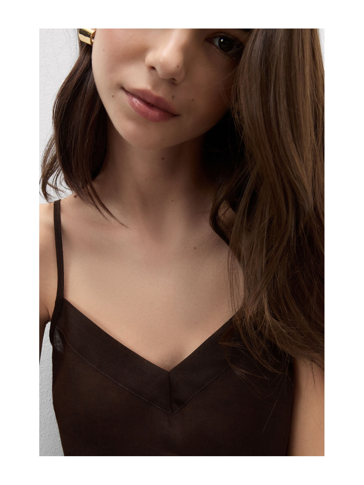 Regata Em Linho Marrom Intimissimi