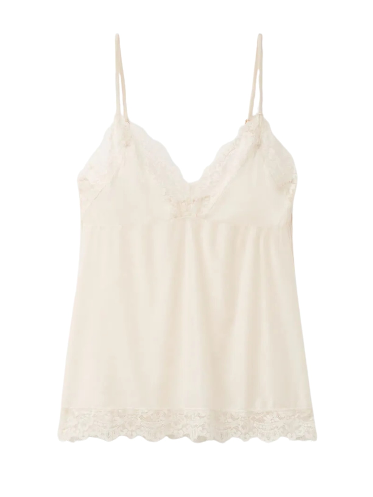 Regata Em Microfibra e Renda Self Love - Off-White