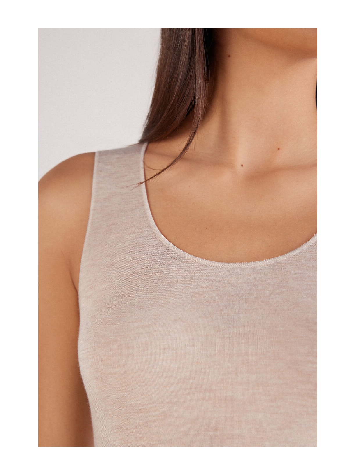 Regata Em Modal e Cashmere Ultralight Bege Intimissimi