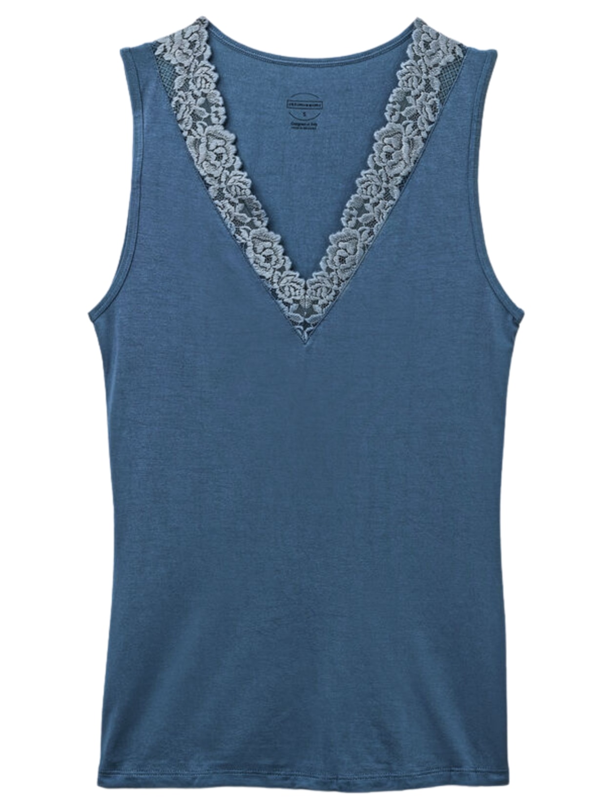 Regata Em Modal e Renda Pretty Flowers - Azul