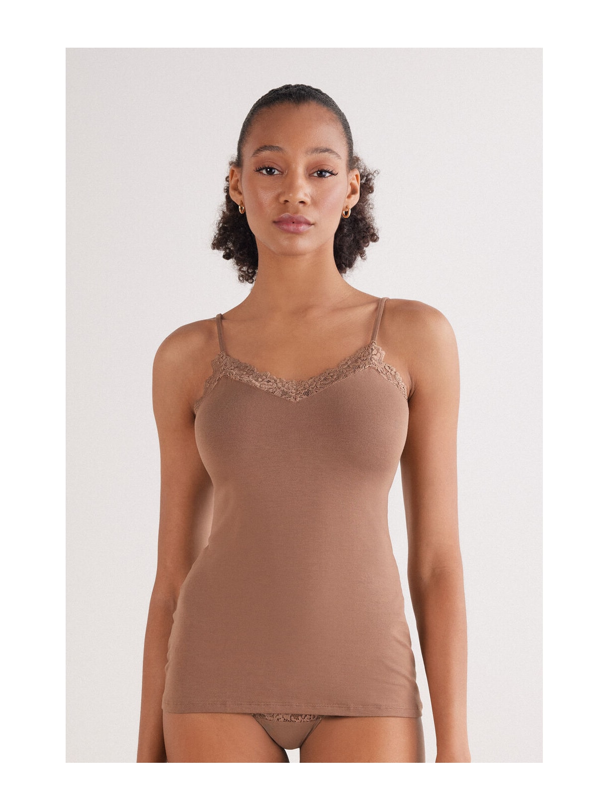 Regata Em Modal Pretty Flowers Marrom Intimissimi