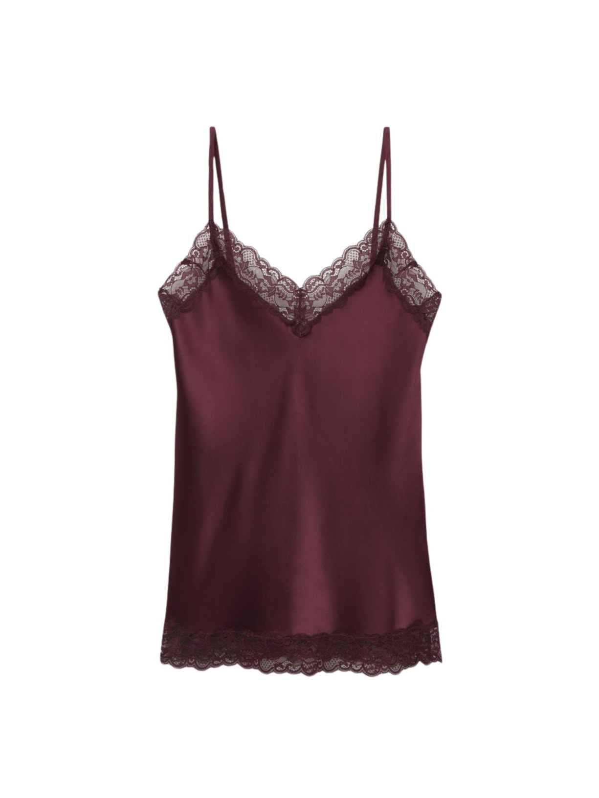 Regata Em Seda e Renda Bordô Intimissimi