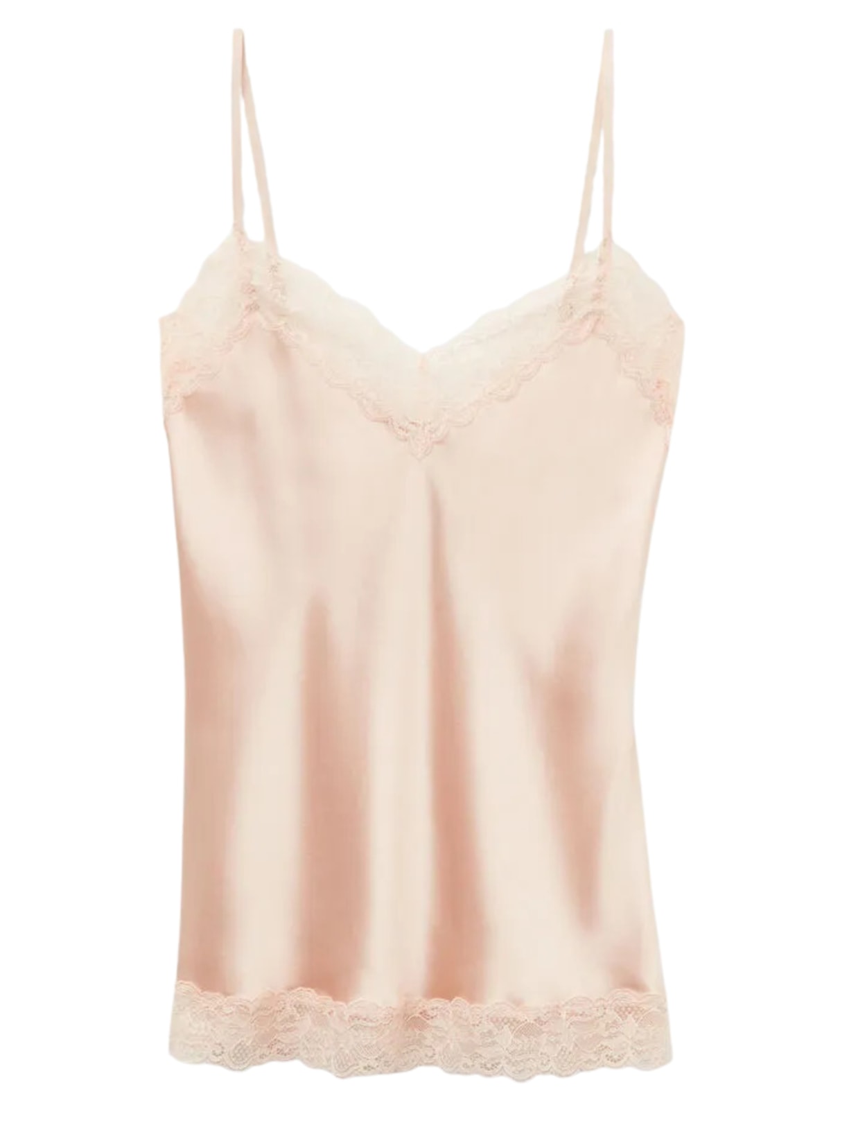 Regata Em Seda e Renda - Rosa