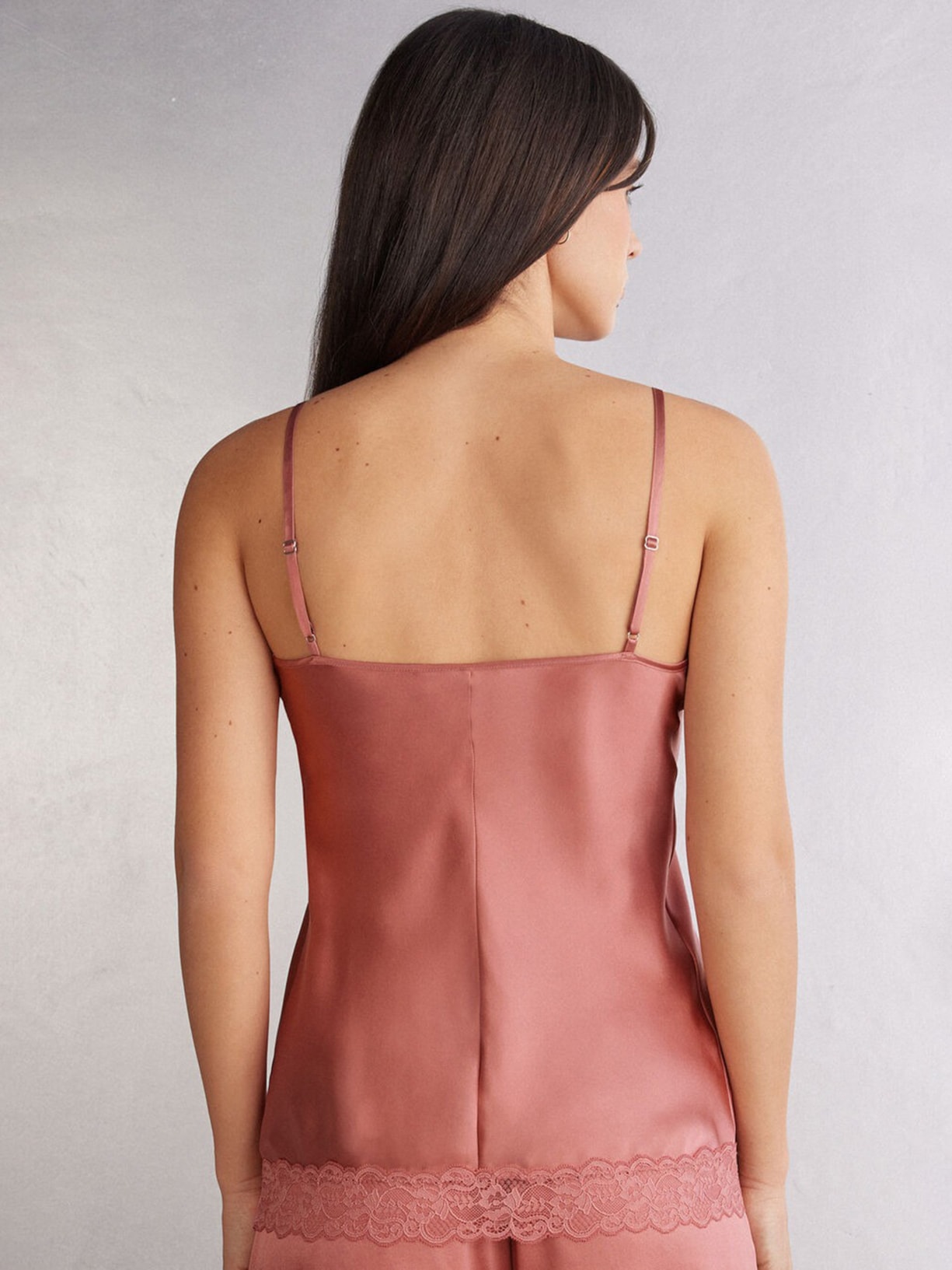 Regata Em Seda e Renda Rosa Intimissimi