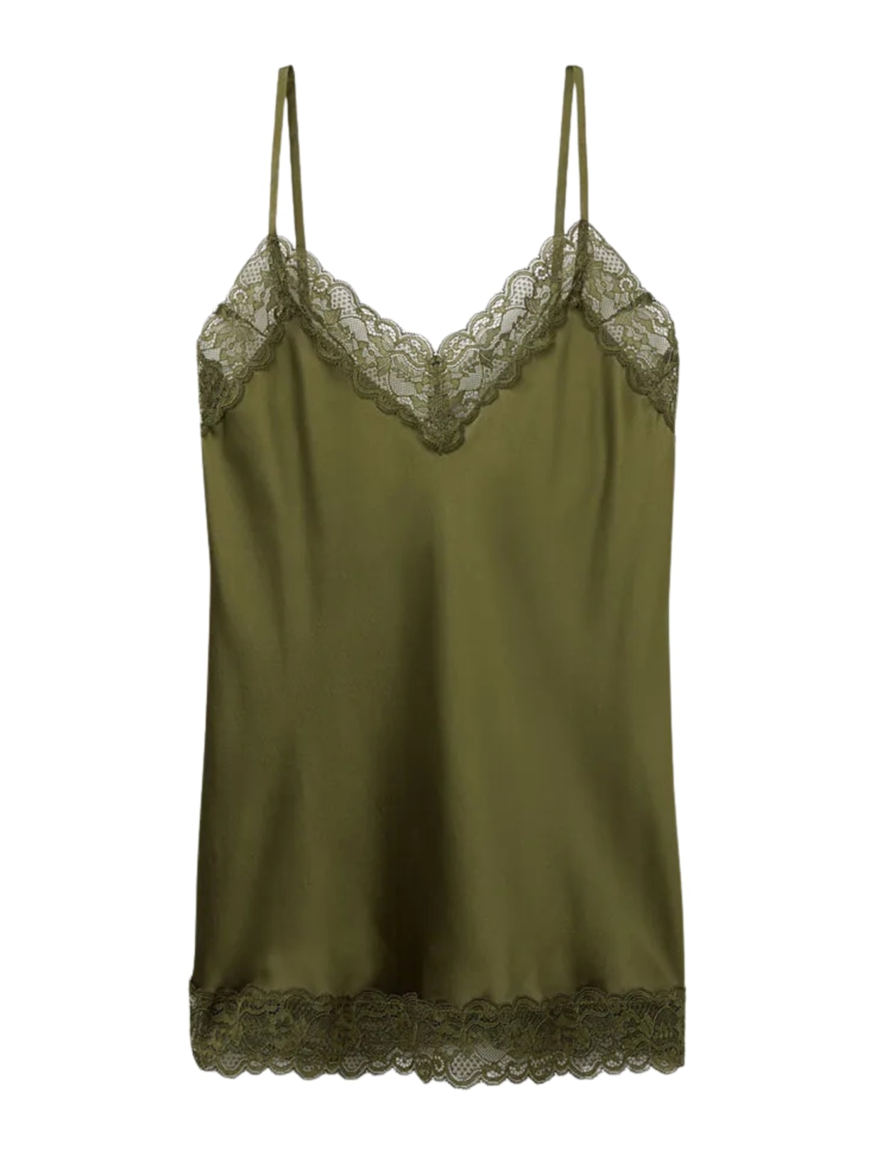 Regata Em Seda e Renda - Verde