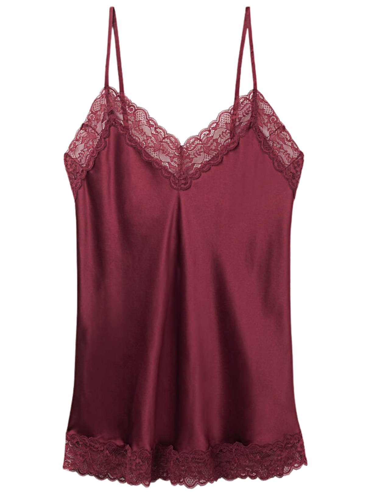 Regata Em Seda e Renda Vermelho Intimissimi