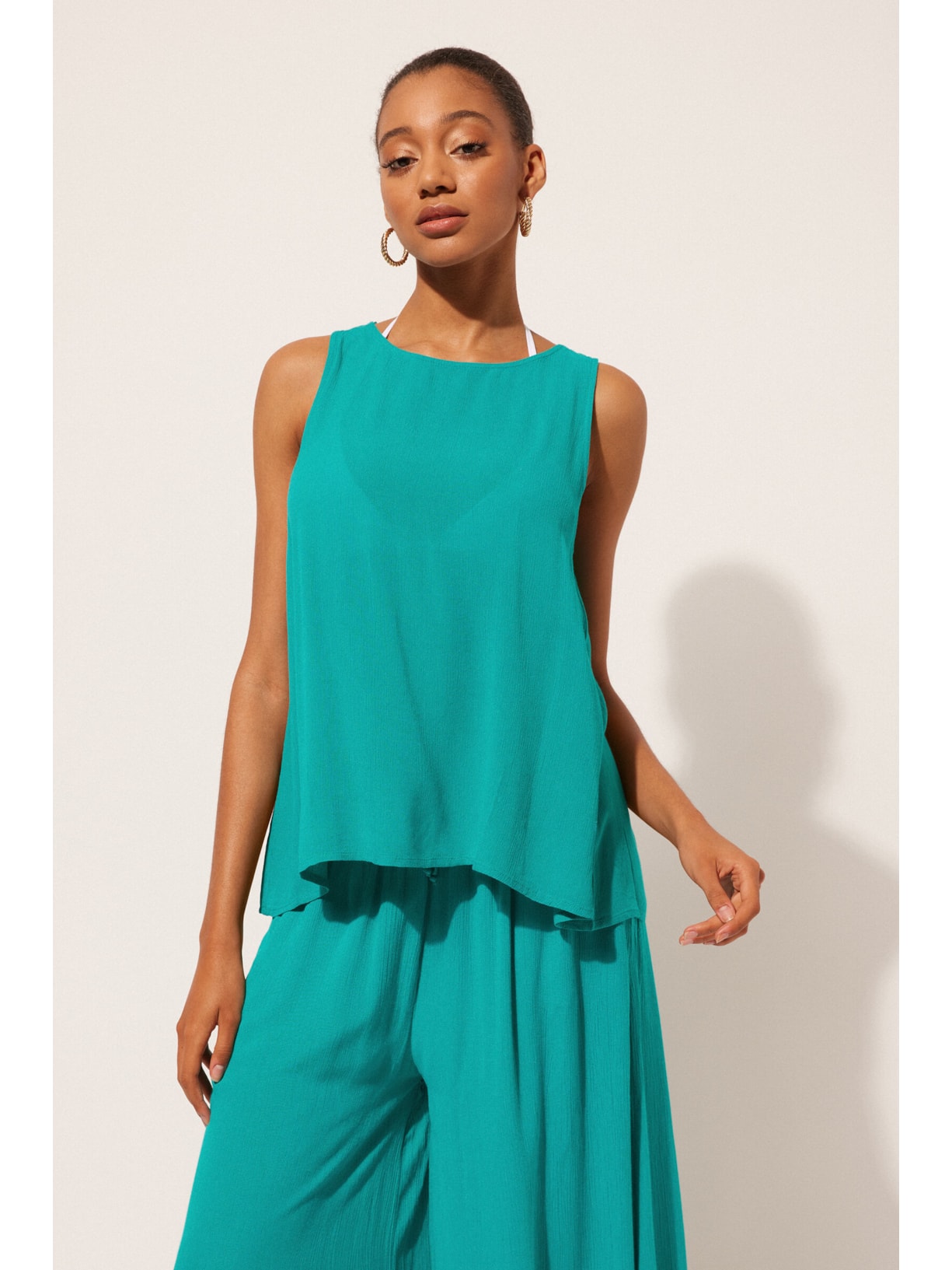 Regata Em Viscose Verde Calzedonia