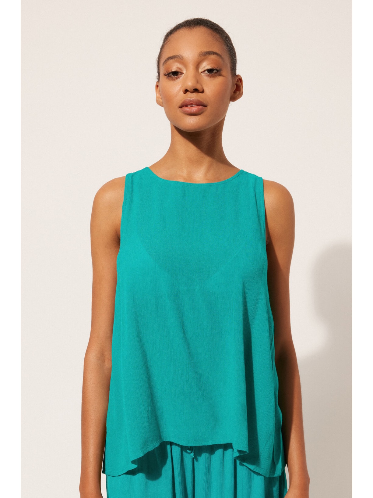 Regata Em Viscose Verde Calzedonia