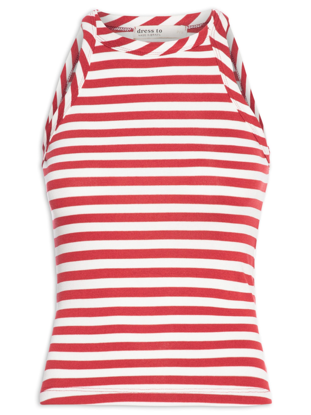 Regata Estampada Listra Entardecer - Vermelho