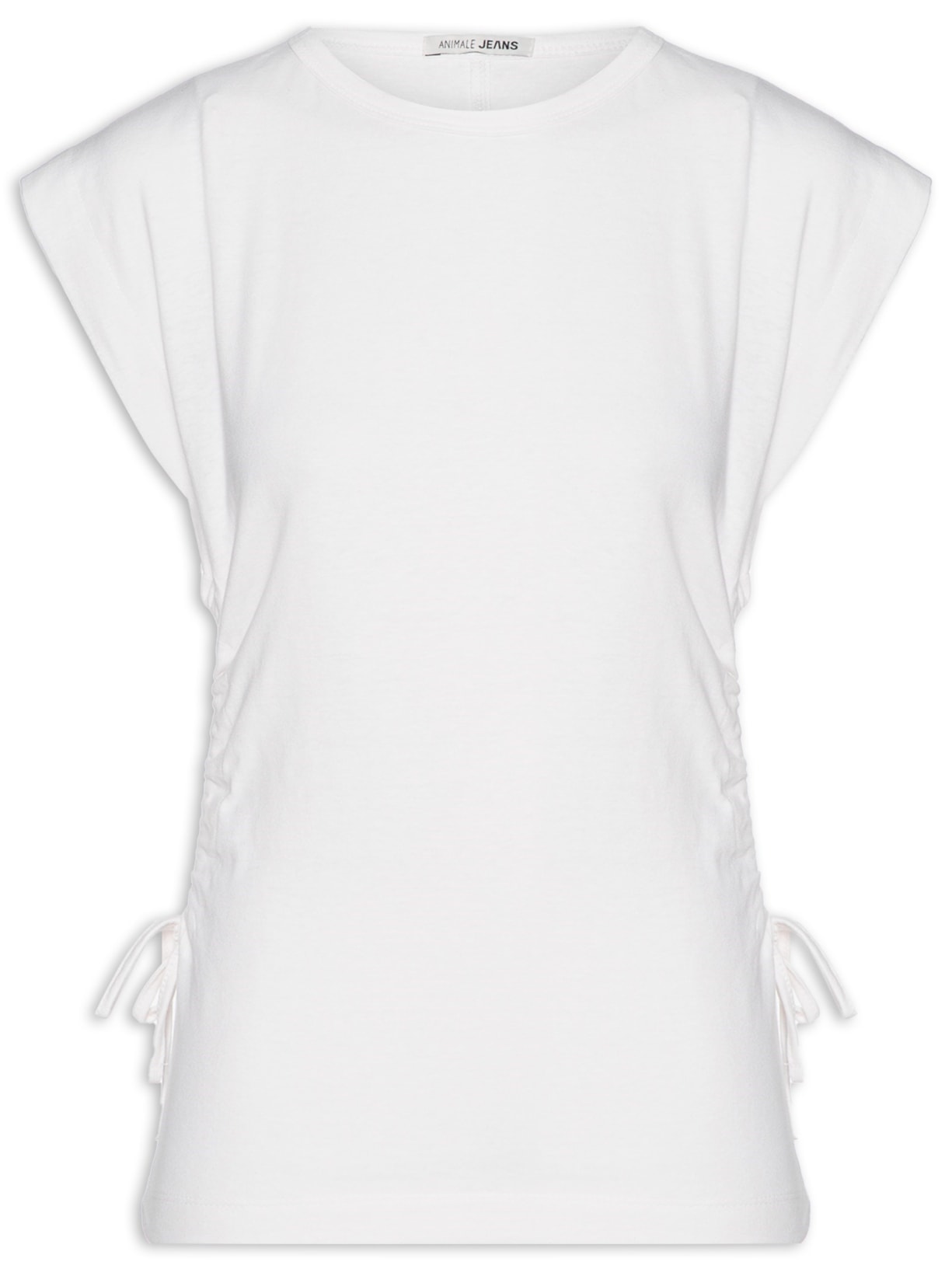 Regata Feminina Aberturas Franzidos - Off White