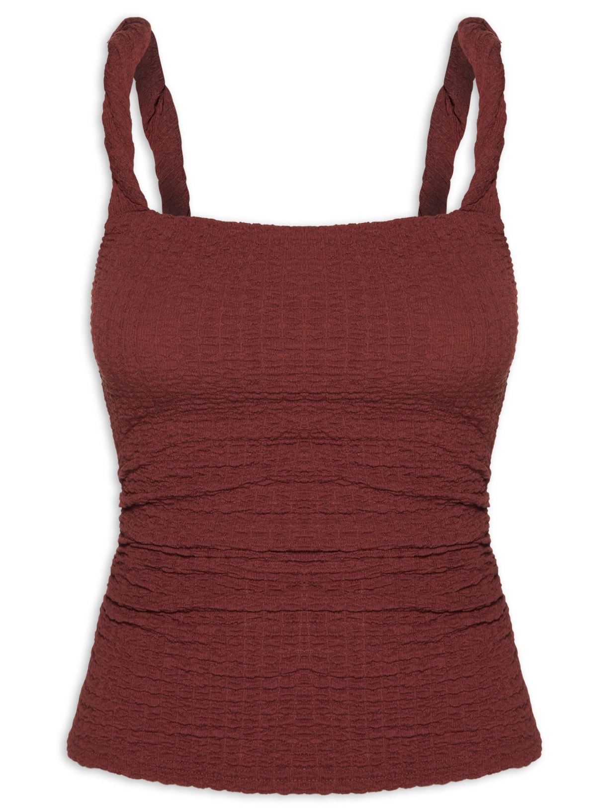 Regata Feminina Alça Torcida Textura - Marrom