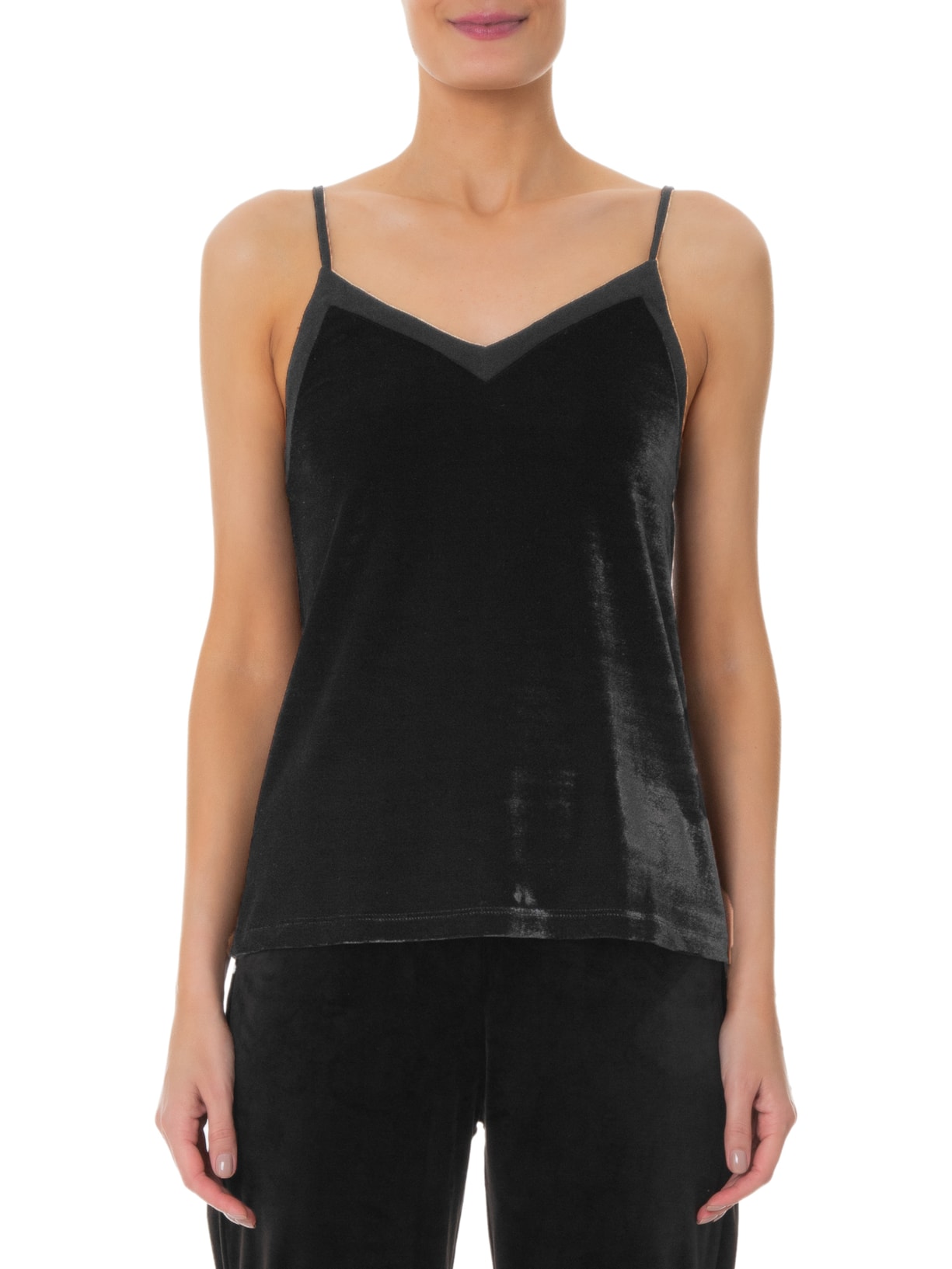 Regata Feminina Alça Veludo Preto Maria Filó