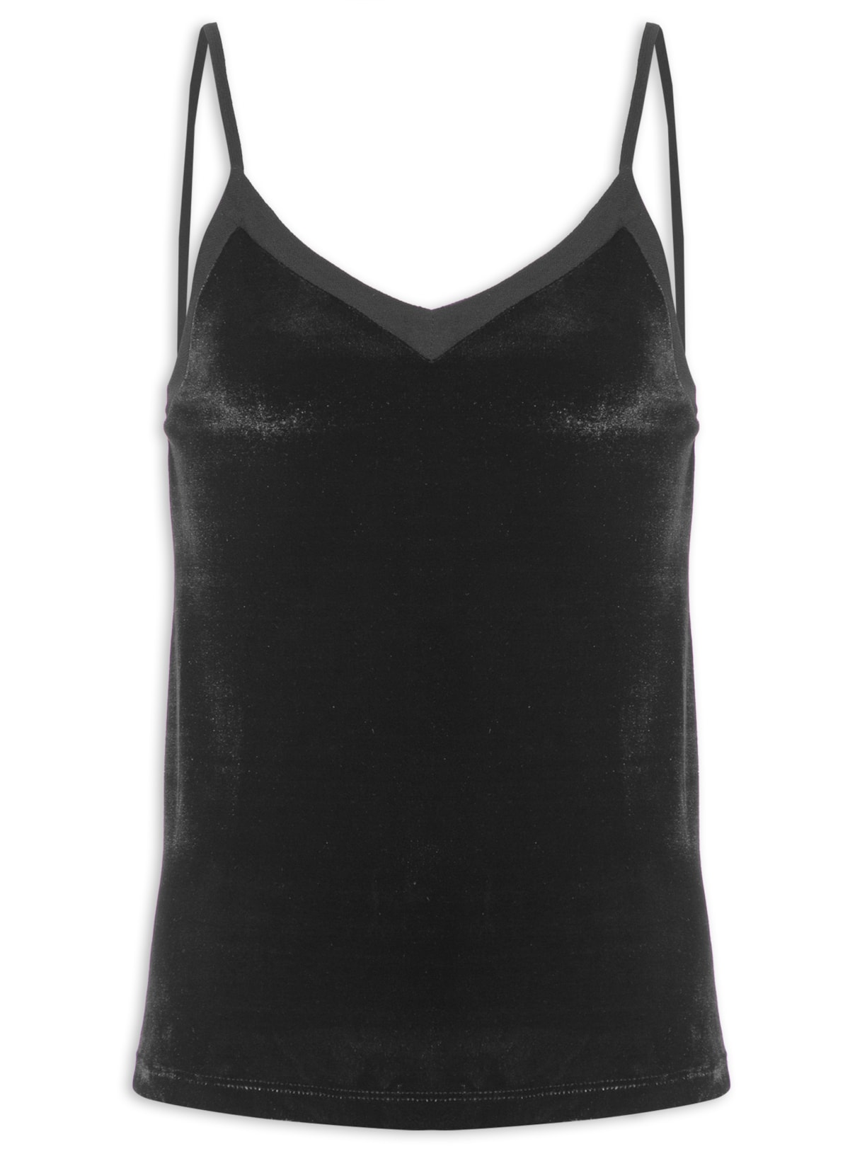 Regata Feminina Alça Veludo - Preto