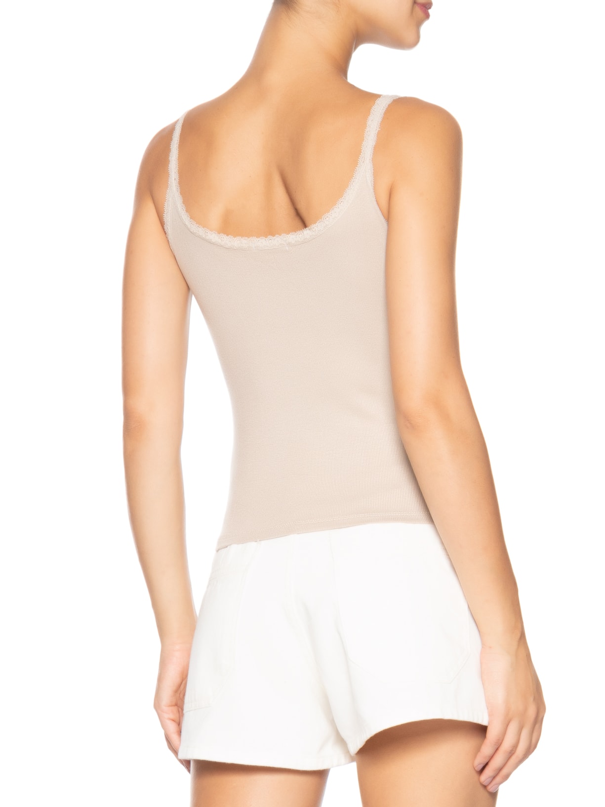 Regata Feminina Alcinha Com Detalhe Bege Basiq