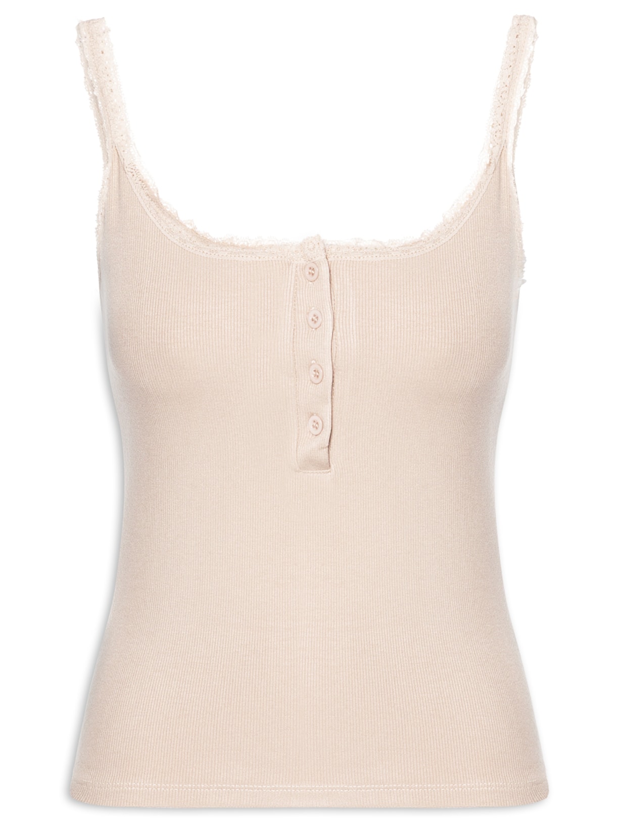 Regata Feminina Alcinha Com Detalhe Bege Basiq