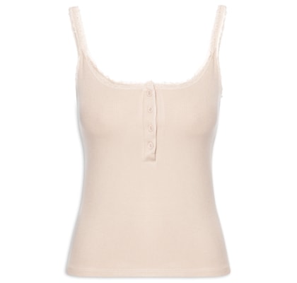 Regata Feminina Alcinha Com Detalhe - Bege