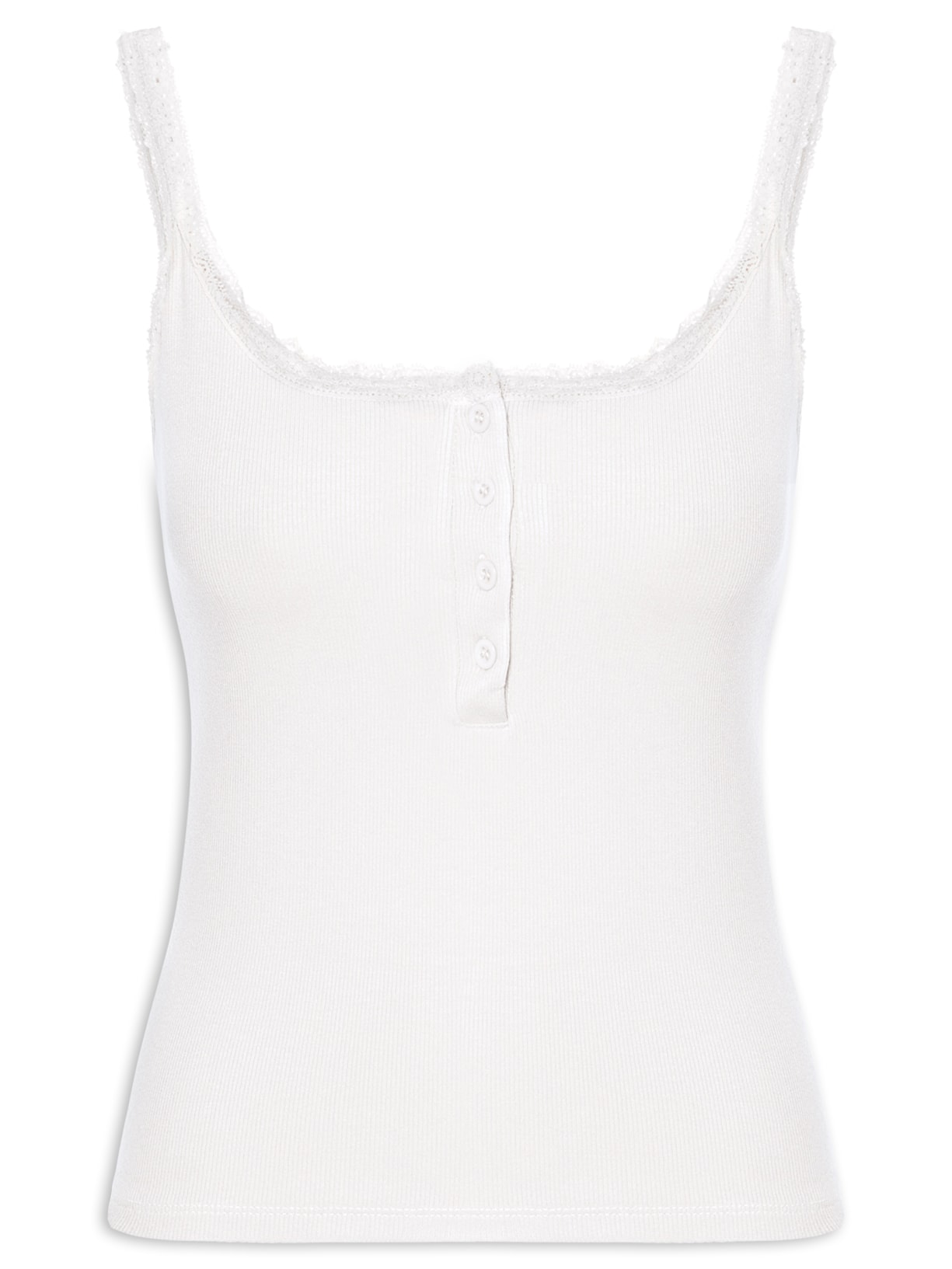 Regata Feminina Alcinha Com Detalhe - Branco