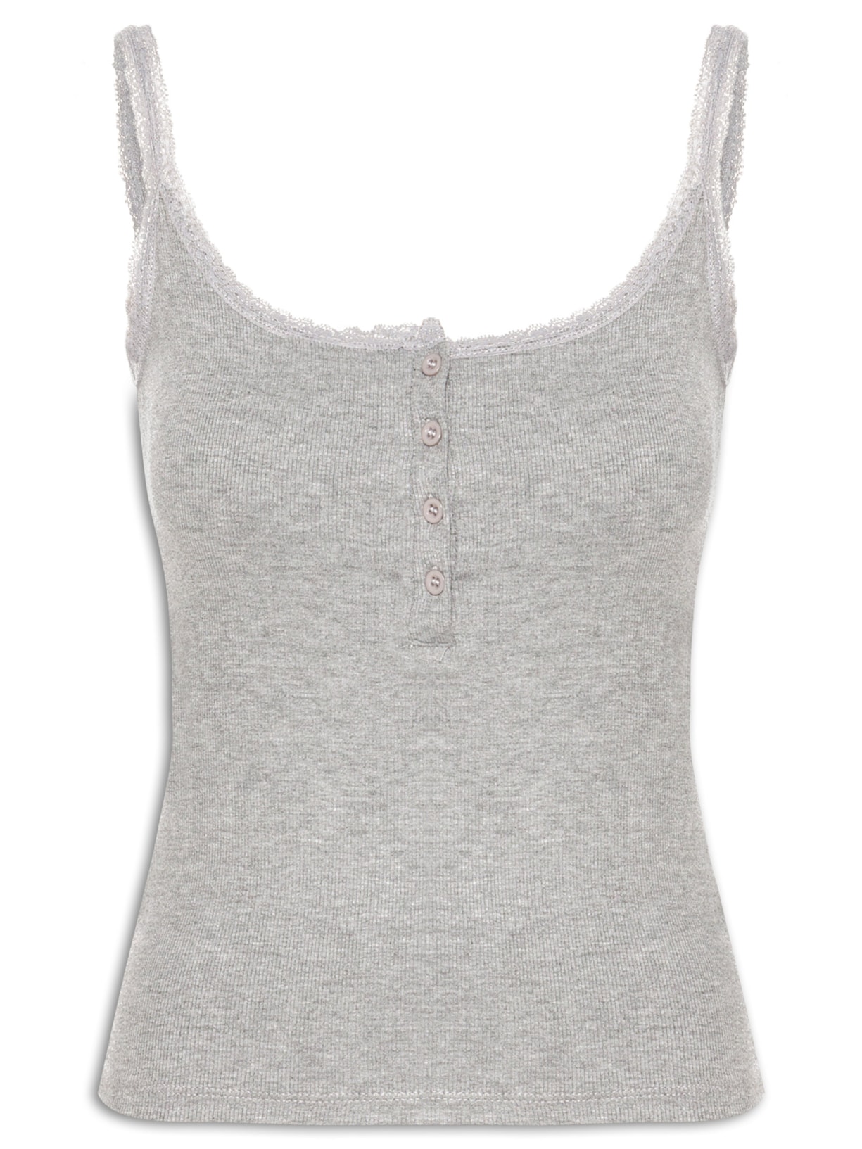 Regata Feminina Alcinha Com Detalhe Cinza Basiq