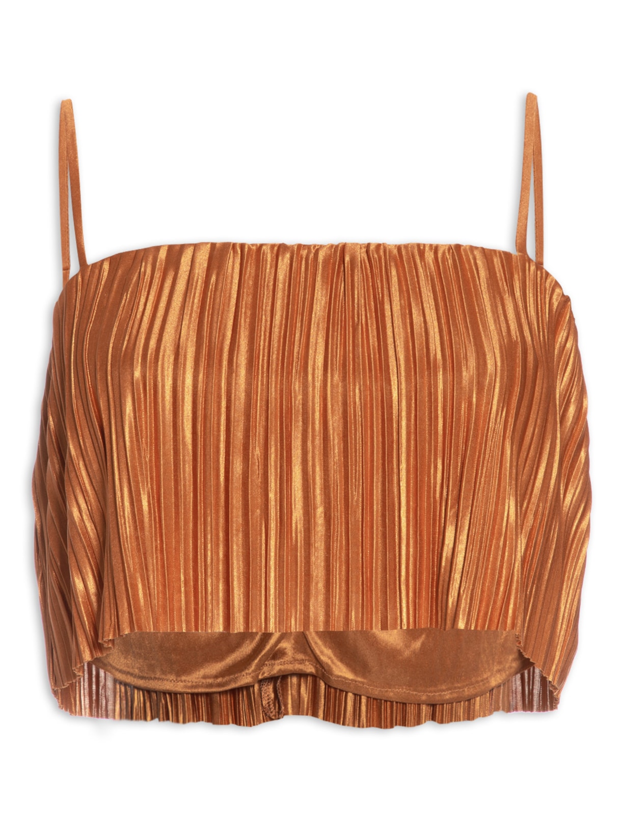 Regata Feminina Alcinhas Plissado - Laranja