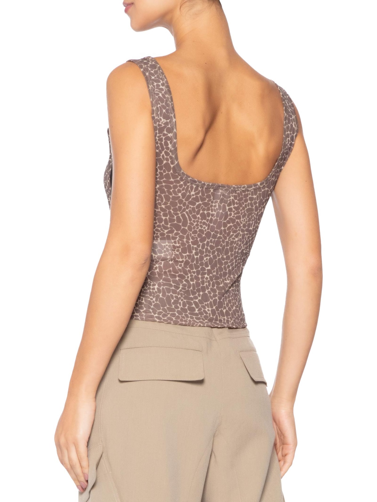 Regata Feminina Allover Print TNK Marrom Adidas Originals