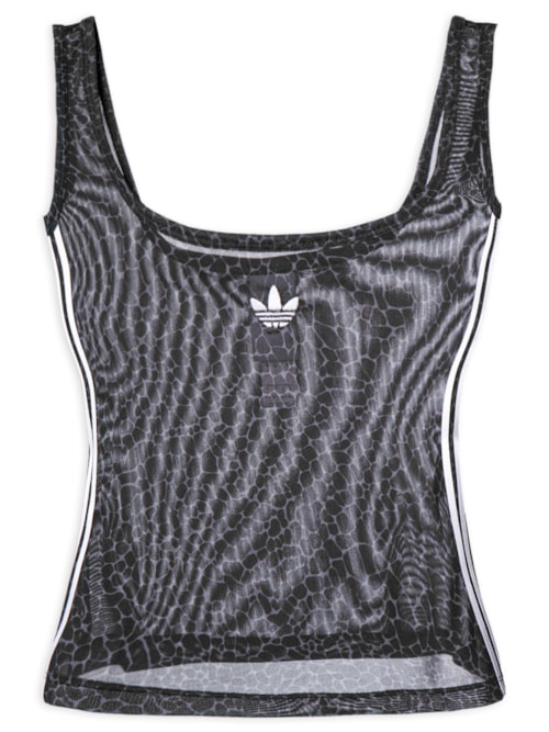 Regata Feminina Allover Print Tnk - Preto