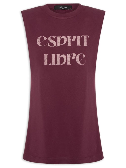 Regata Feminina Alongada Esprit Libre - Vinho