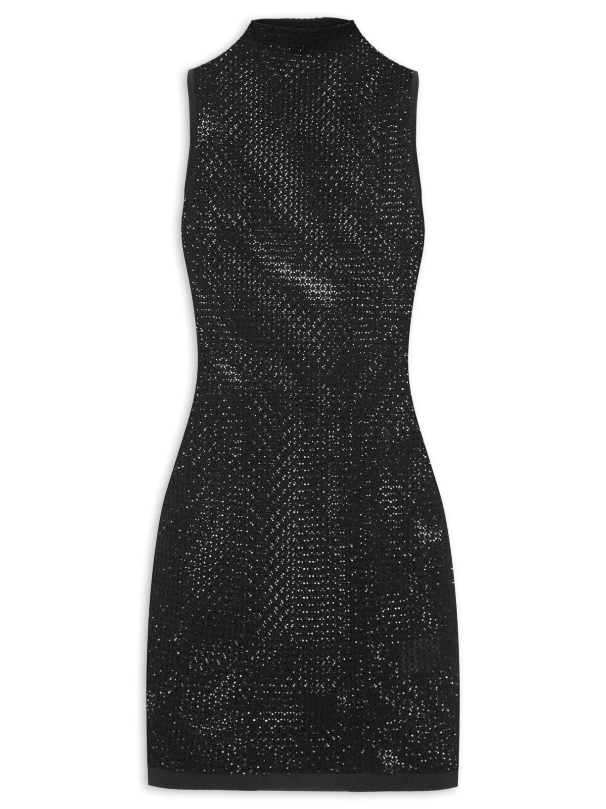 Regata Feminina Alongada Tricot Geo - Preto