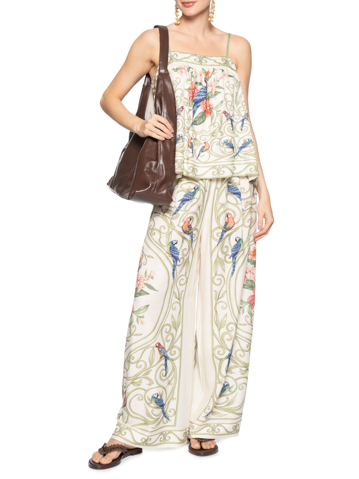 Regata Feminina Arabesco Tropical Off White Farm