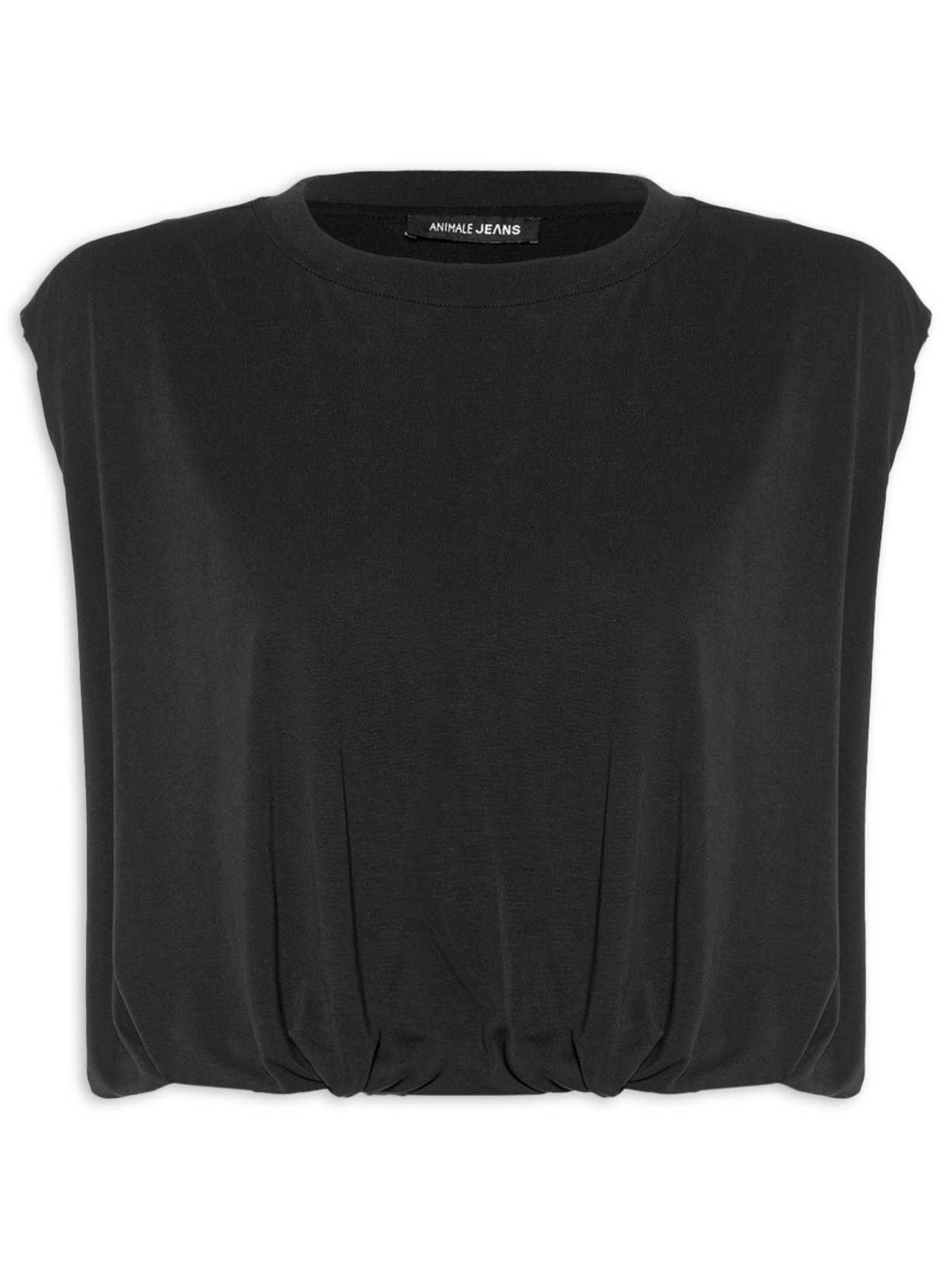 Regata Feminina Ballon Preto Animale Jeans